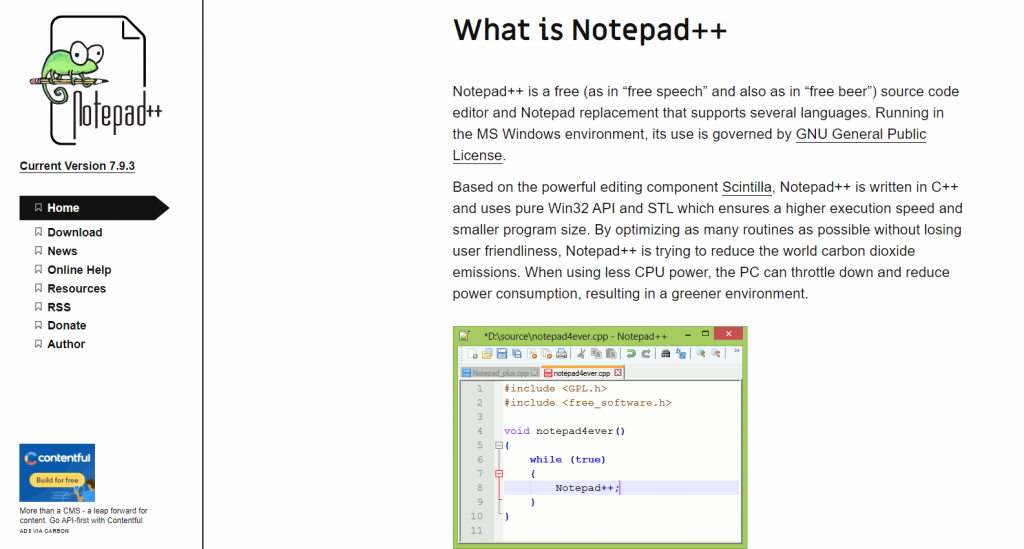 Editeur de texte Notepad