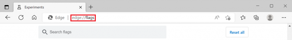 Accéder aux paramètres cachés de Edge en entrant edge://flags dans la barre d'adresse.