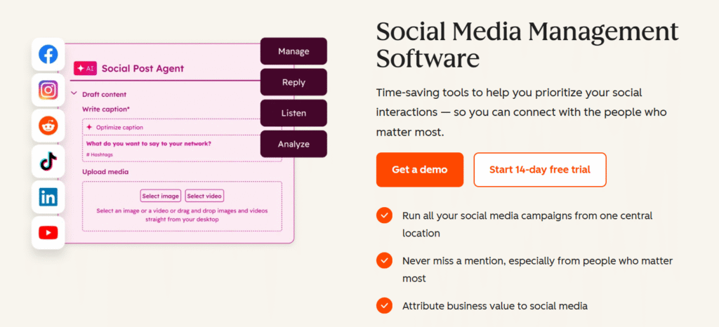 Image affichant la page d'atterrissage pour HubSpot Marketing Hub