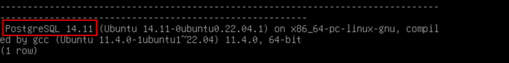 PostgreSQL version 14.11 dans le code