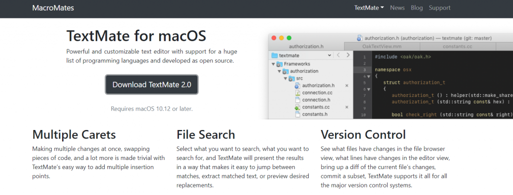 Editeur de texte TextMate