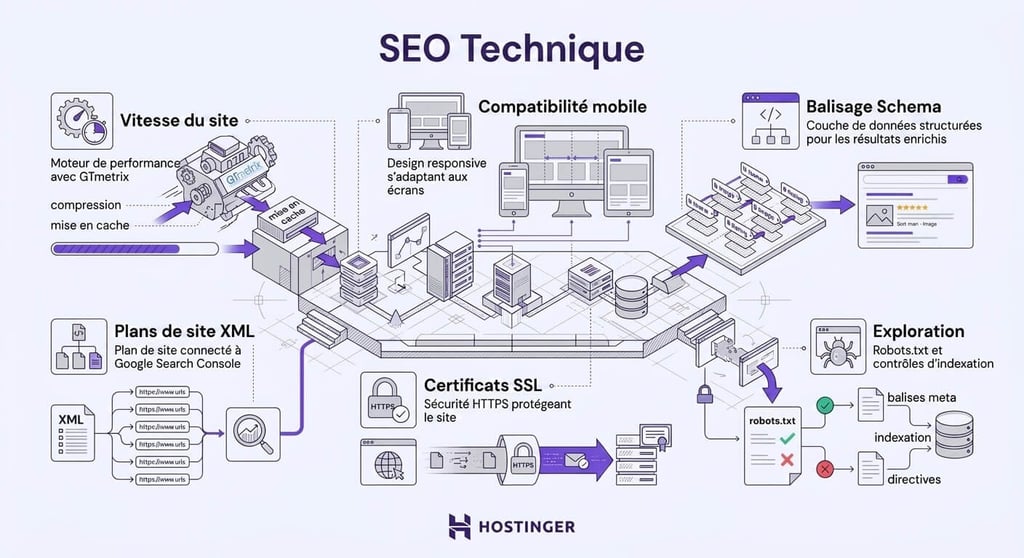 Une infographie expliquant le SEO technique