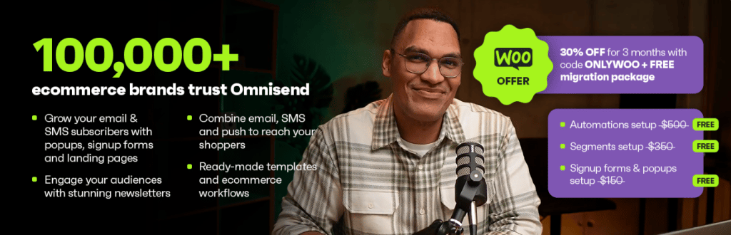 La bannière du plugin Email Marketing for WooCommerce d’Omnisend