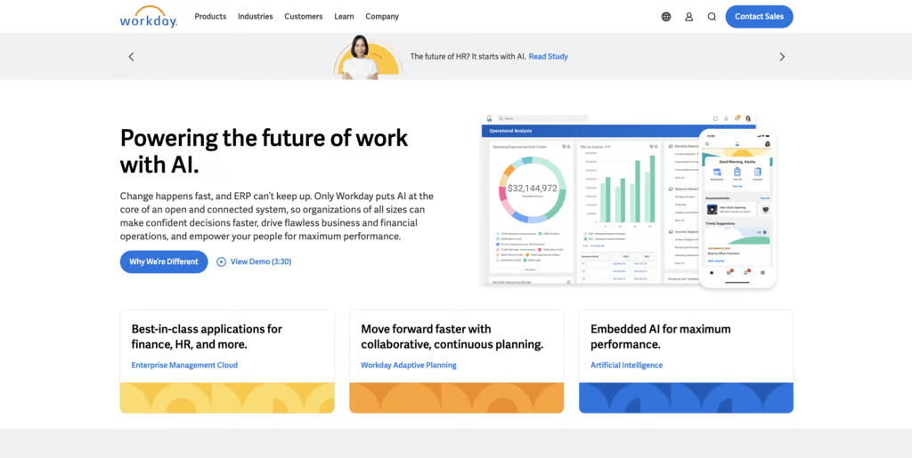 Page d'accueil Workday AI