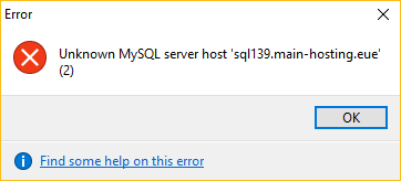Erreur d&rsquo;h&ocirc;te de serveur MySQL inconnu dans HeidiSQL