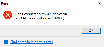 Ne peut pas se connecter au serveur MySQL : erreur 10060 dans HeidiSQL