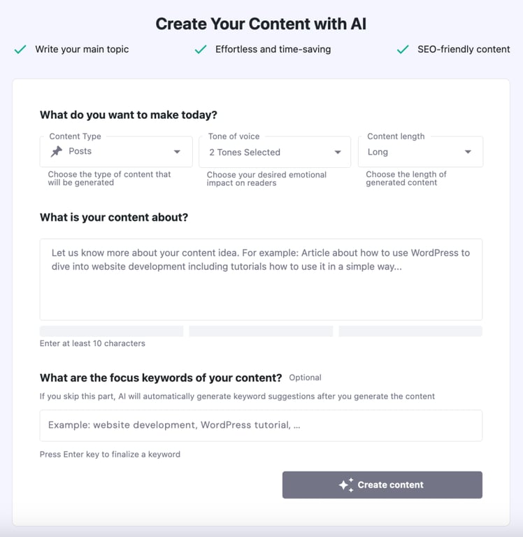 Créateur de contenu IA Hostinger