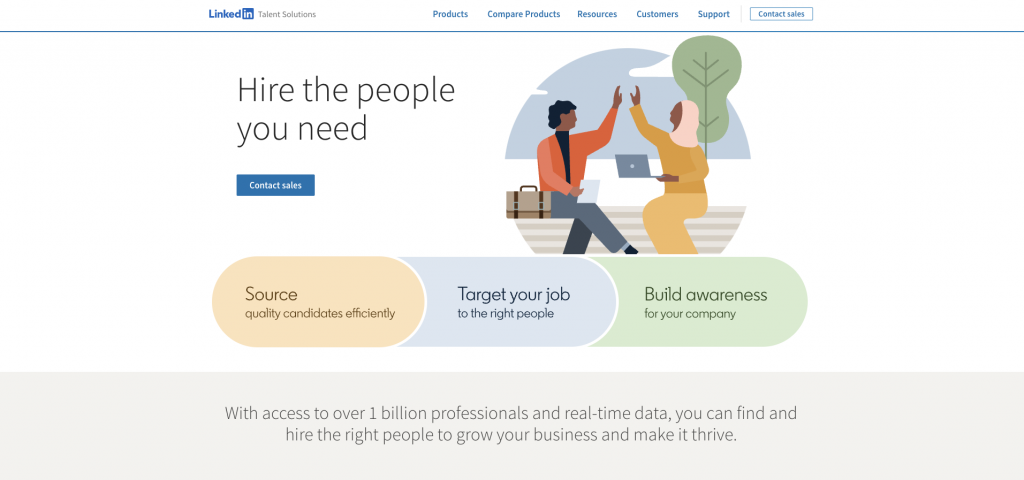 Page d'accueil de LinkedIn Talent Solutions