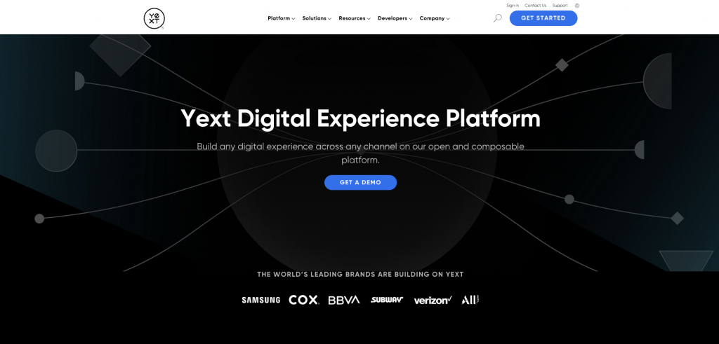 Page d'accueil Yext
