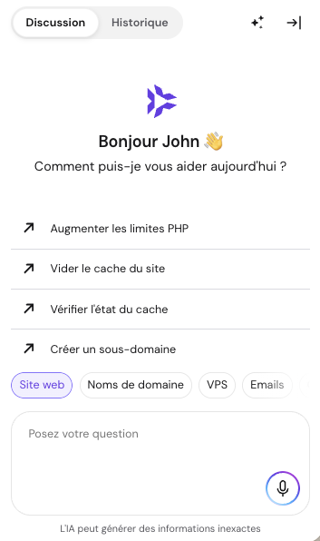 Aper&ccedil;u du panneau de chat Kodee