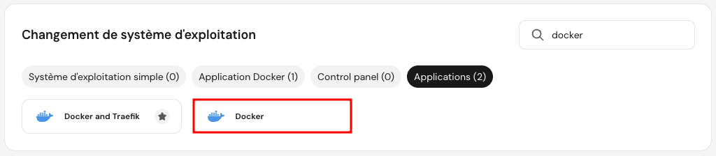 Le modèle Docker dans le VPS de hPanel