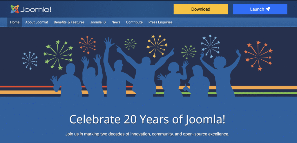 Page d’accueil du site de Joomla!