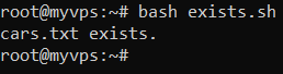 Script Bash permettant de vérifier si un fichier existe. Notez la dernière ligne fi : elle marque la fin de l'instruction conditionnelle if.
