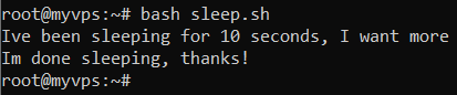 Script Bash utilisant la commande sleep. Son principe est de suspendre l'exécution du script pendant une durée définie.