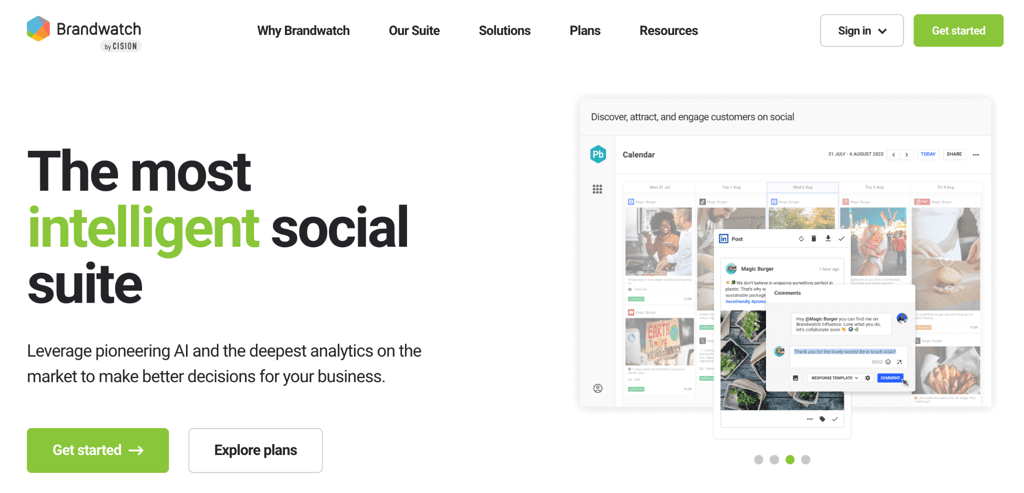 Page d'accueil de Brandwatch
