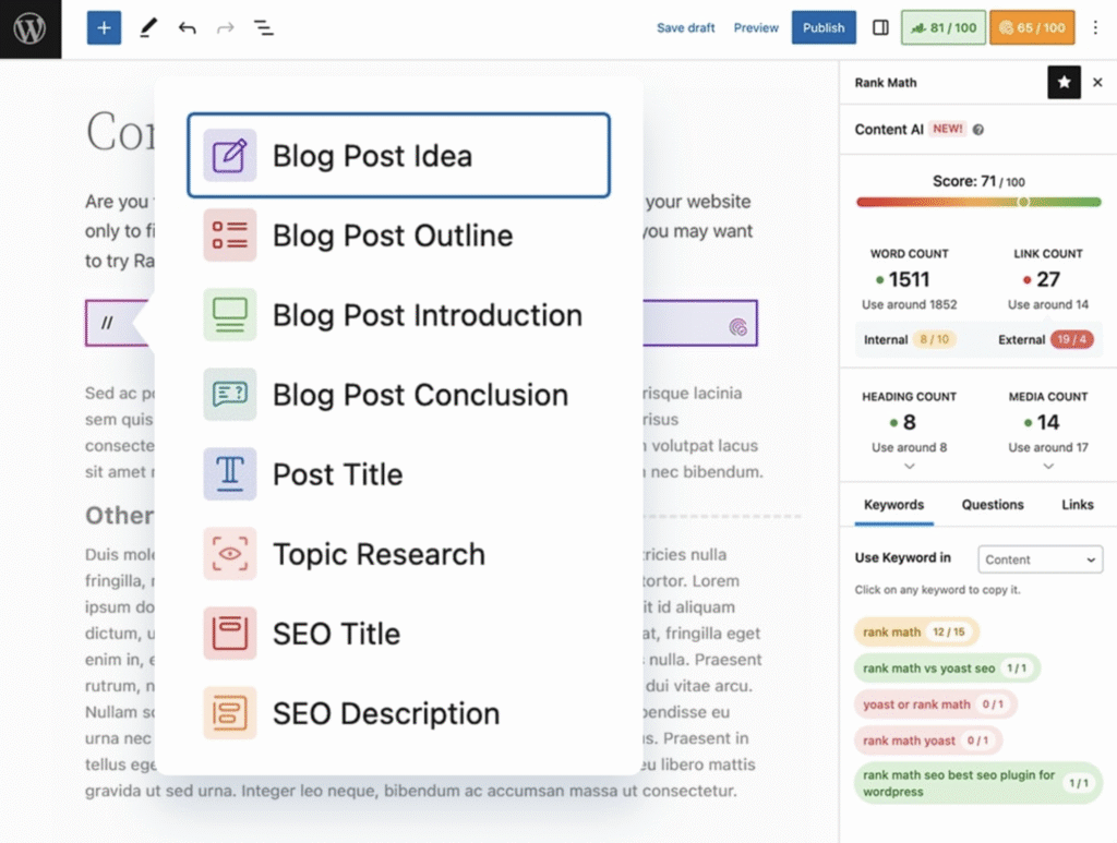 rank-math-ai Extension WordPress Rank Math AI