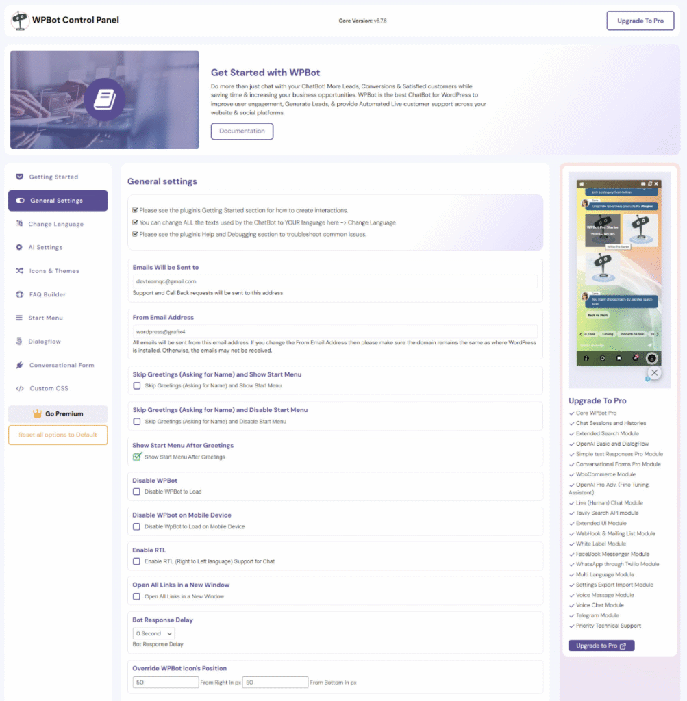 wpbot-interface Extension WordPress WPBot