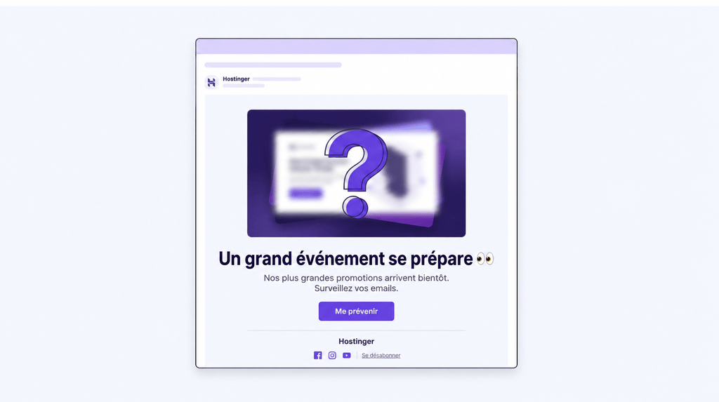 Email d’avant-première Black Friday qui éveille la curiosité