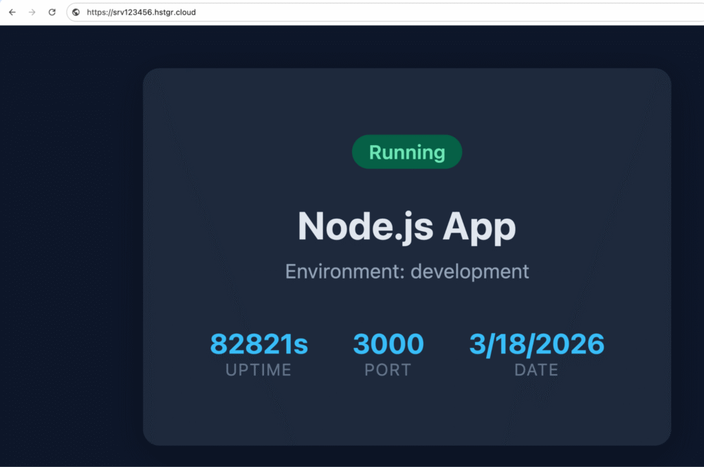 chrome-node-js-application L’application Node.js affichée dans le navigateur