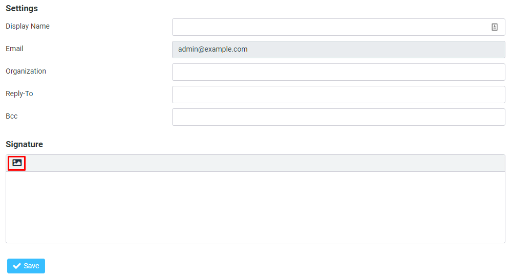 Menu Ustawienia w usłudze Hostinger Webmail z podświetlonym polem Podpis