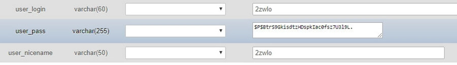 Pole hasła użytkownika