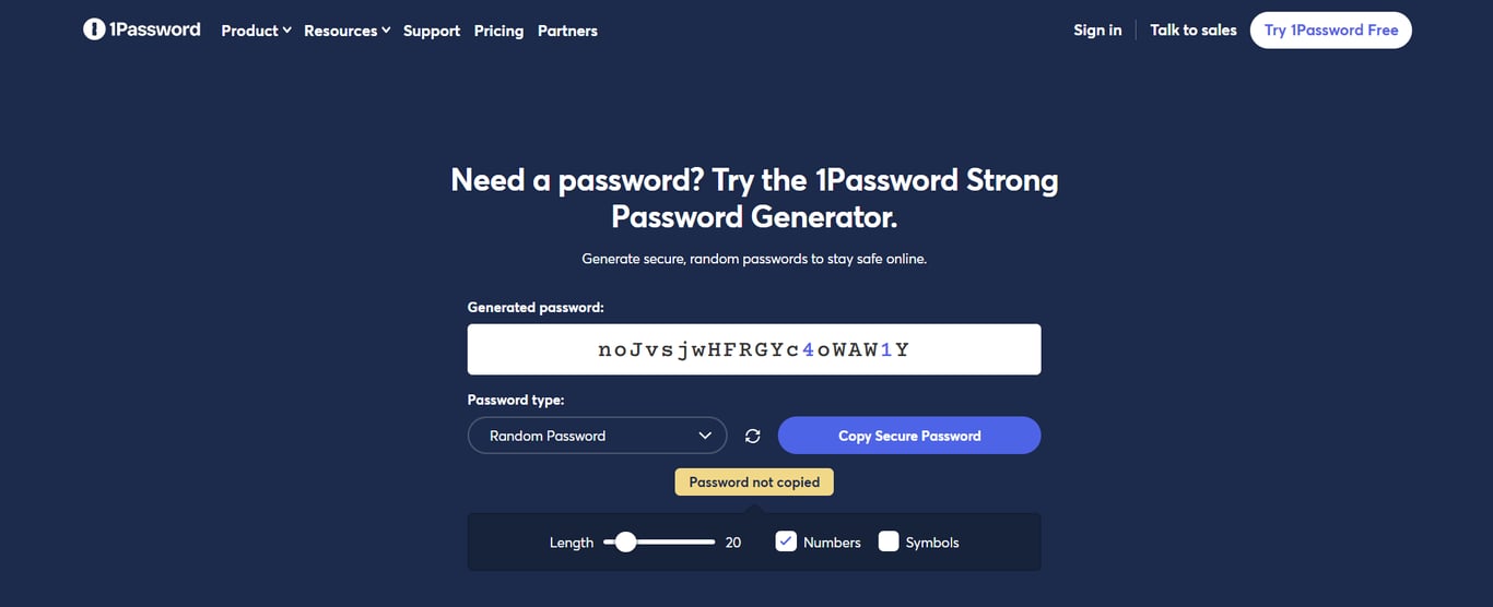 Generowanie hasła przy pomocy 1Password