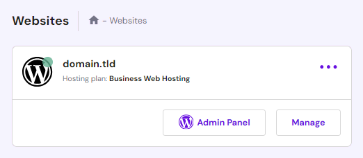 Dostęp do panelu administracyjnego nowej witryny WordPress z poziomu hPanel