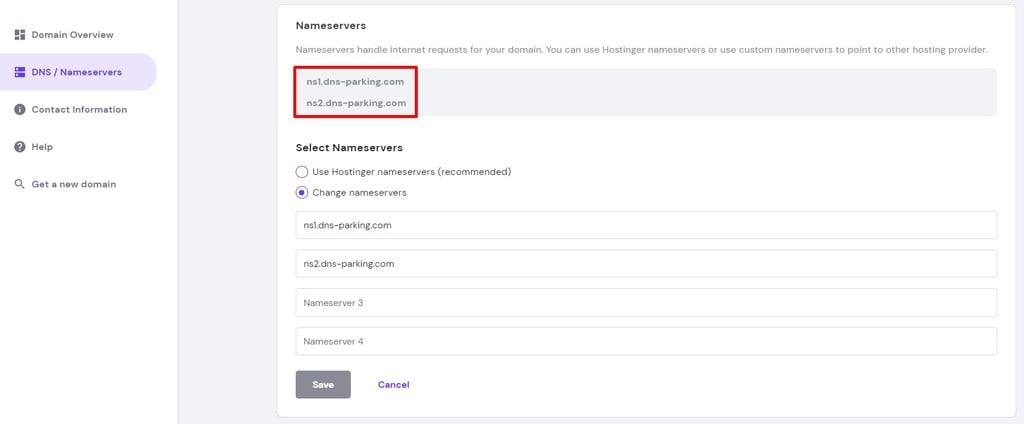 Zmień serwery nazw przez hPanel