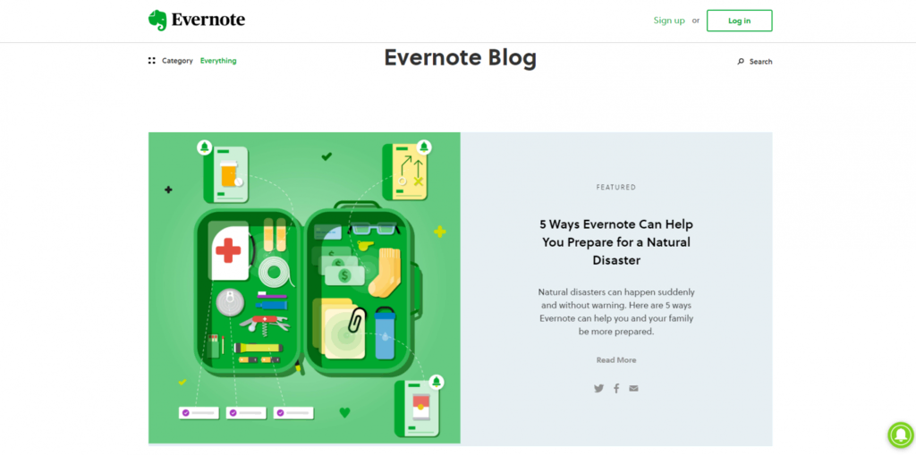 Strona główna bloga Evernote