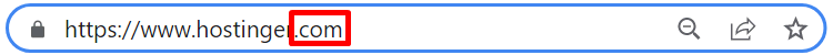 Hostinger używa rozszerzenia domeny .com