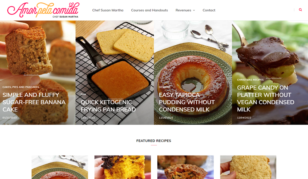 Strona główna Amor Pela Comida, klienta Hostinger