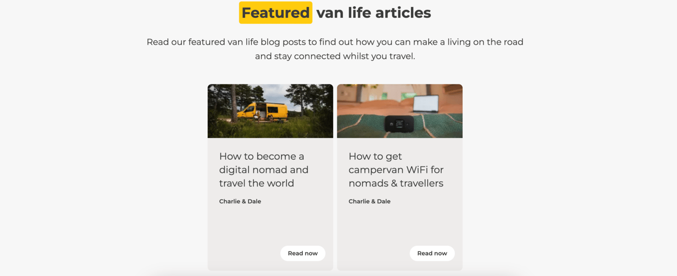 Strona bloga ClimbingVan z wyświetlonymi polecanymi wpisami