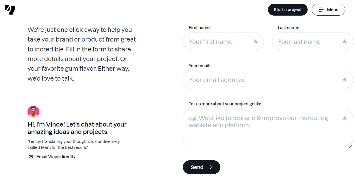 Formularz kontaktowy Yummy Gum