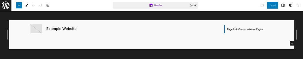 Interfejs edytora nagłówków w edytorze strony WordPress