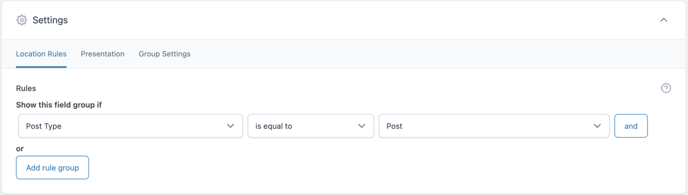 Ustawienia reguł lokalizacji w wtyczce SCF