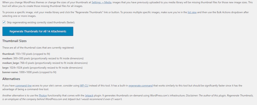 Instrukcja regeneracji miniatur w WordPress