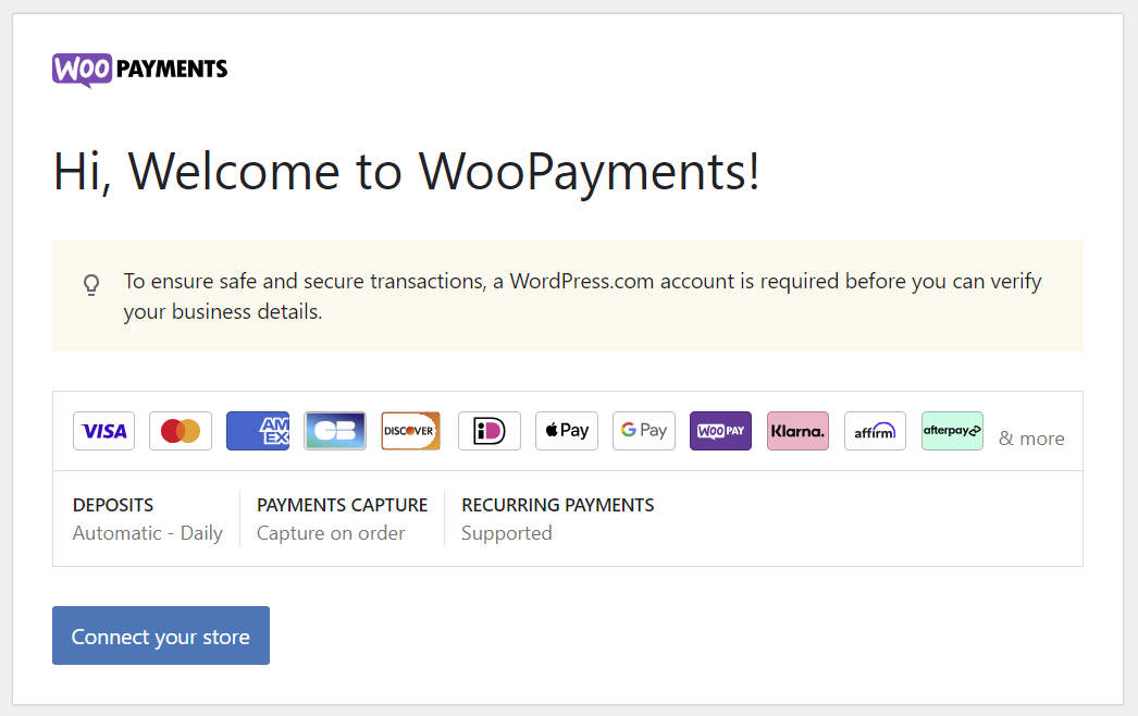 Rozpoczęcie kreatora konfiguracji WooPayments