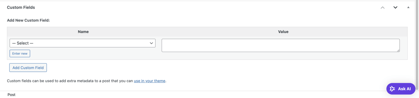 Dodaj interfejs nowego pola niestandardowego w edytorze postów WordPress