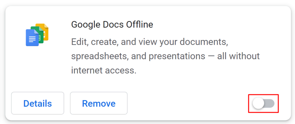 Chrome 브라우저 확장 프로그램 비활성화 전환 버튼