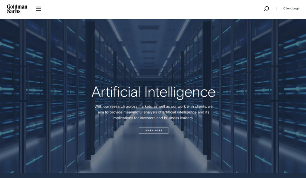 골드만 삭스 랜딩페이지