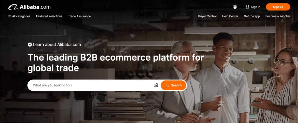 알리바바 랜딩 페이지