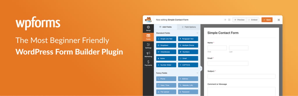 WPForms 플러그인 배너