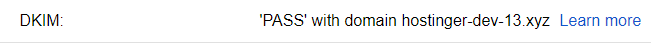 dkim PASS 표시 스크린샷