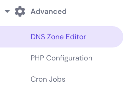 زر محرر منطقة DNS على hPanel