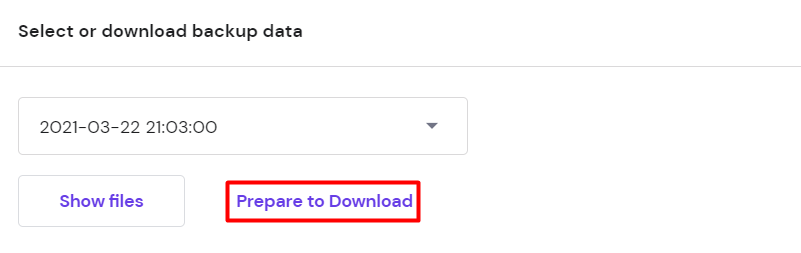 لقطة شاشة لزر الاستعداد للتنزيل في Hostinger