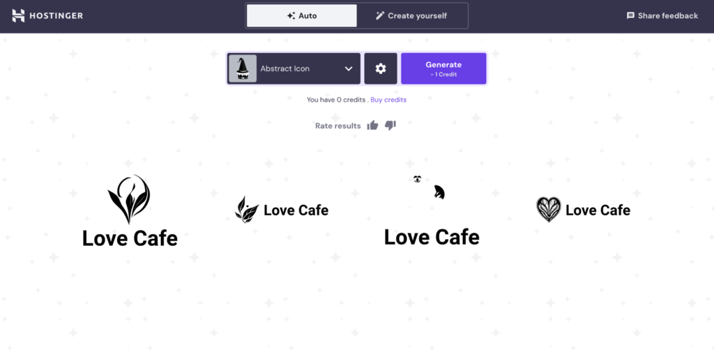 نظرة عامة على الشعارات التي تم إنشاؤها
