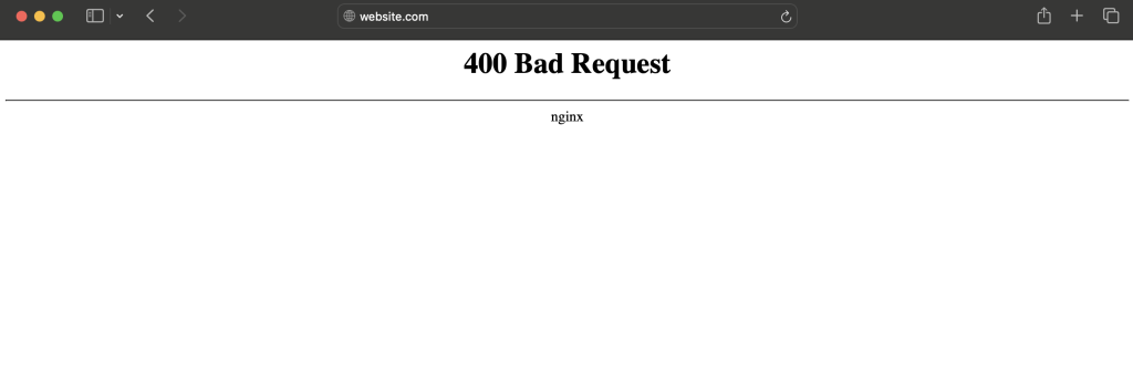 رمز حالة خطأ 400 Bad Request في سافاري