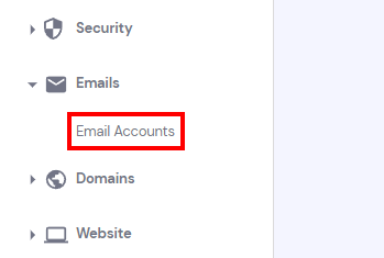 تسليط الضوء في hPanel على ميزة حسابات البريد الإلكتروني