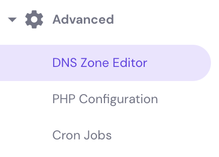 زر محرر منطقة DNS على hPanel
