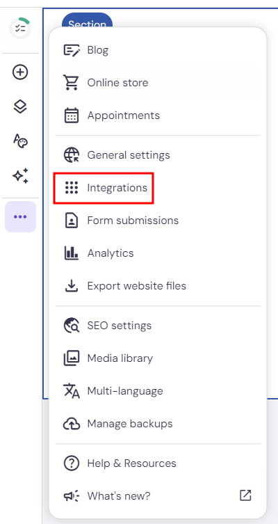 Hostinger Website Builder site settings